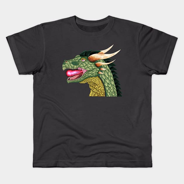 Dragon  Breath Kids T-Shirt by Jade Wolf Art